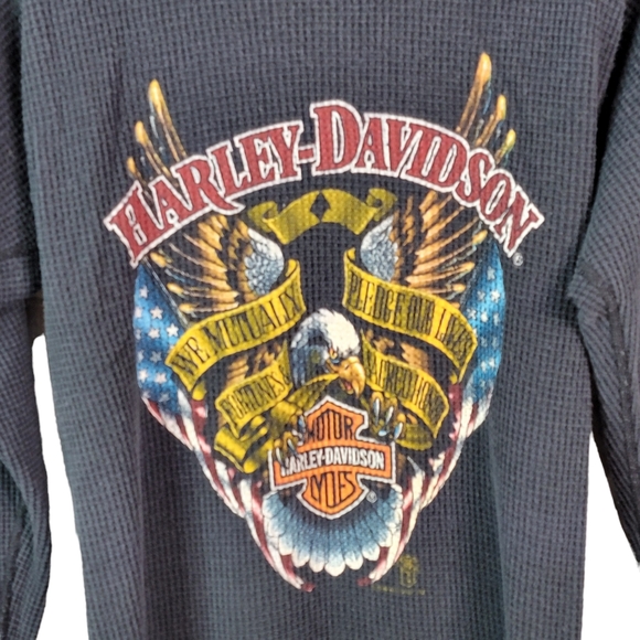 Harley-Davidson Vintage 80's American Eagle Graphic Long Johns Size M RARE - Picture 2 of 9